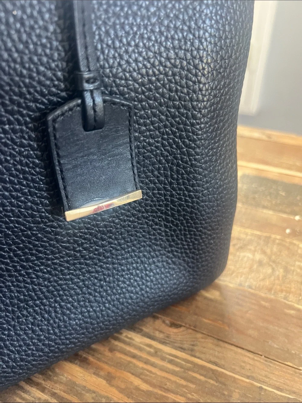 kate spade Black Pebbled Leather Satchel with Top Handles
